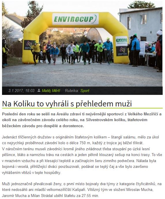 Silvestrovský kolík 2016